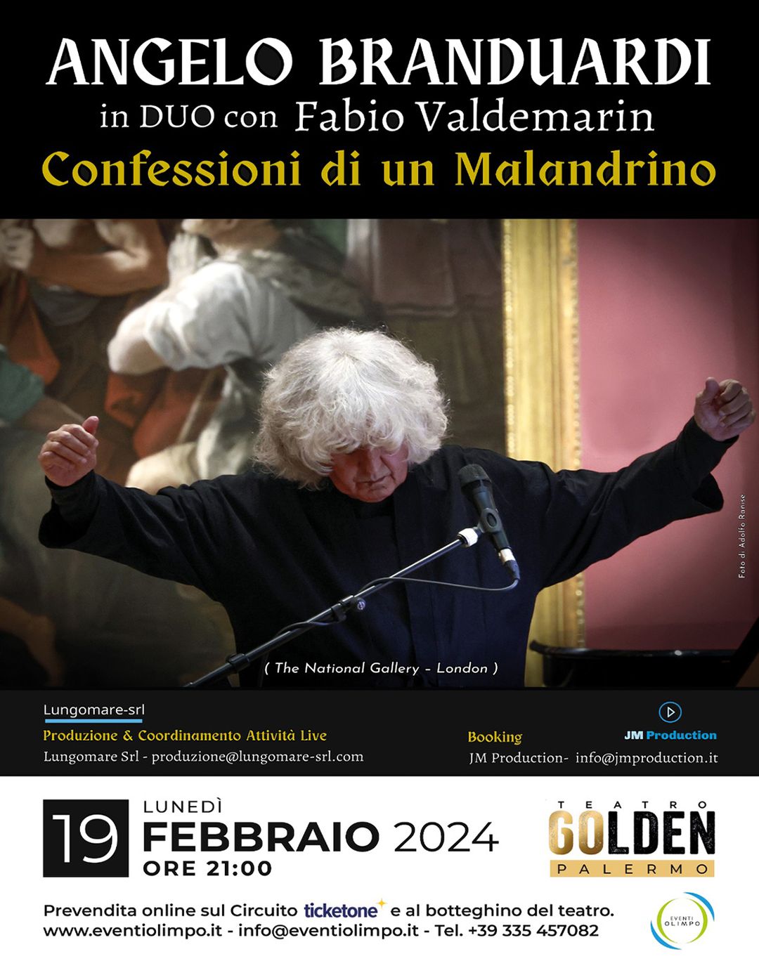 ''confessioni di un malandrino'', al teatro golden di palermo il concerto di angelo branduardi con fabio valdemarin