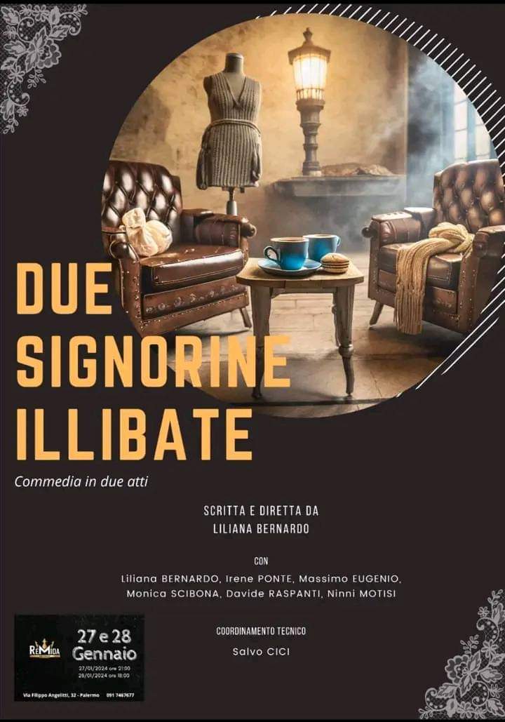 Teatro, al remida casa cultura di palermo arrivano ''due signorine illibate''