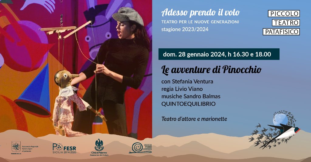 ''le avventure di pinocchio'' con stefania ventura al piccolo teatro patafisico di palermo