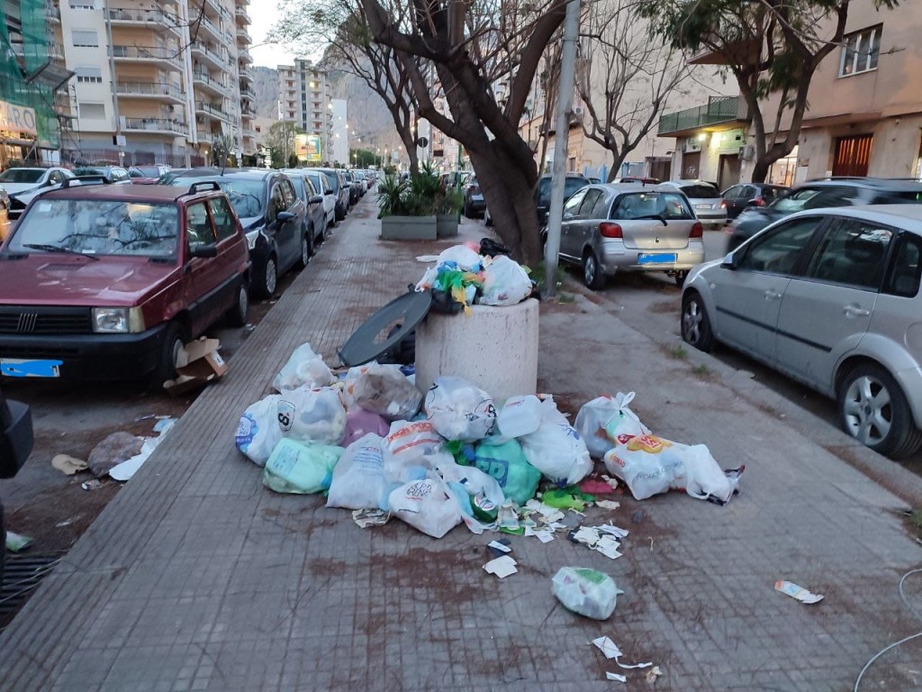 Via montepellegrino, mancata raccolta rifiuti e diserbo *segnalazione*